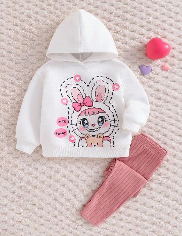 Compleu Shein Kids, roz/alb