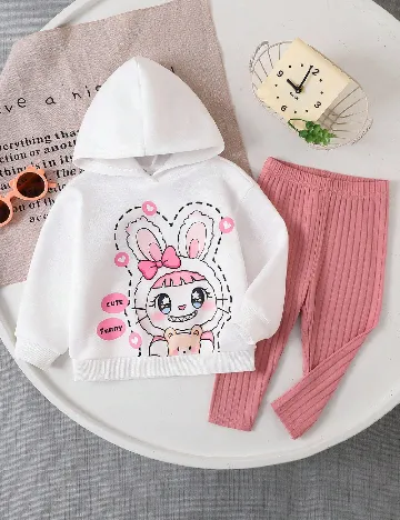 Compleu Shein Kids, roz/alb