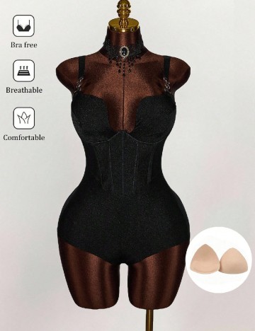 Salopeta modelatoare SHEIN CURVE, negru