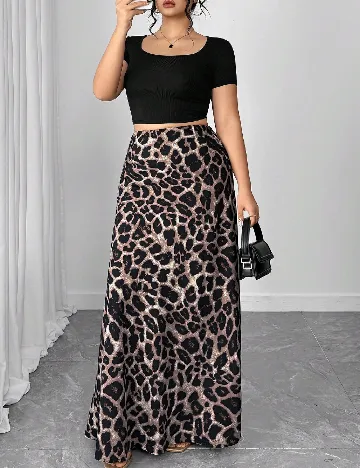 Fusta SHEIN CURVE, animal print