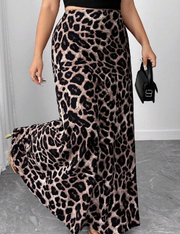 Fusta SHEIN CURVE, animal print