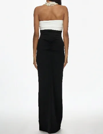 Rochie lunga Missguided, negru/alb