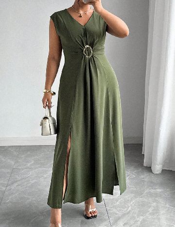 Rochie lunga SHEIN CURVE, verde