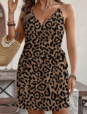 Rochie scurta SHEIN CURVE, animal print