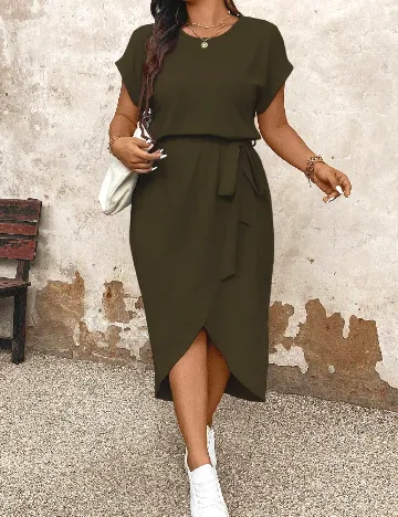 Rochie medie SHEIN CURVE, kaki