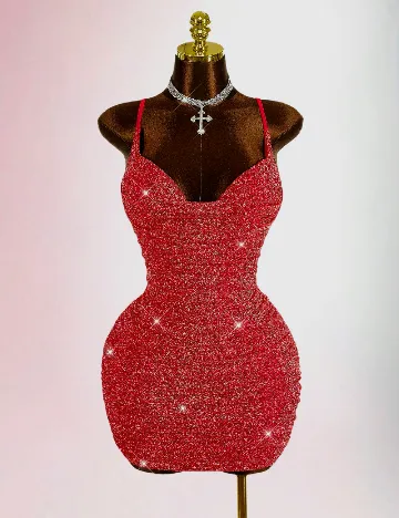 Rochie scurta SHEIN CURVE, rosu