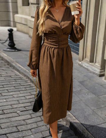 Rochie medie SHEIN, maro