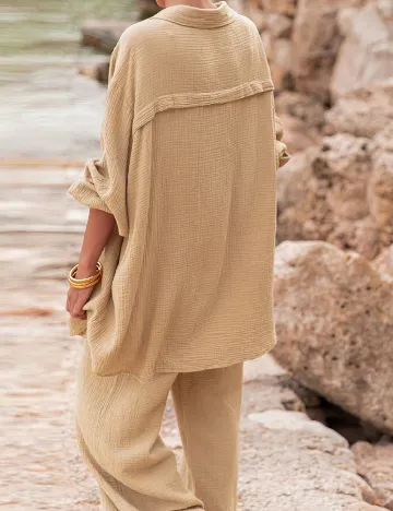 Camasa Oversize SHEIN, maro