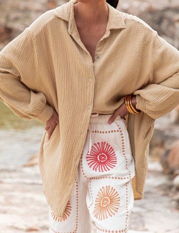 Camasa Oversize SHEIN, maro