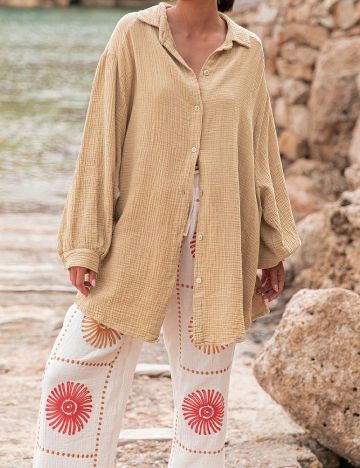 Camasa Oversize SHEIN, maro