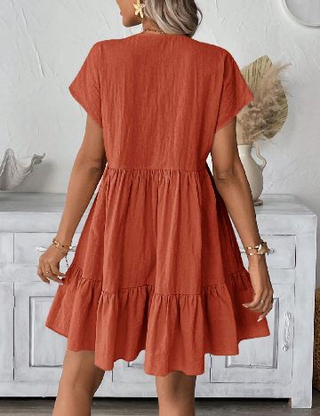 Rochie scurta SHEIN, caramiziu