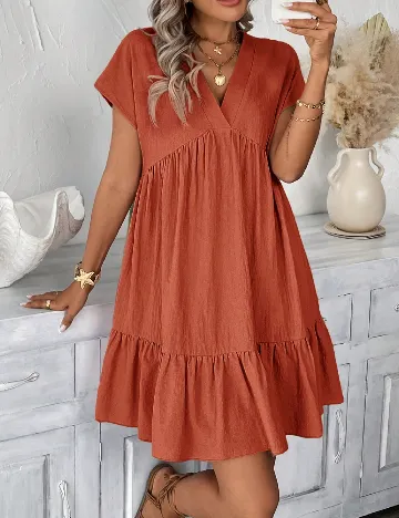 Rochie scurta SHEIN, caramiziu