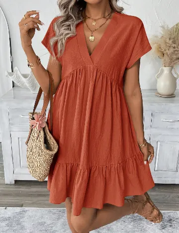 Rochie scurta SHEIN, caramiziu