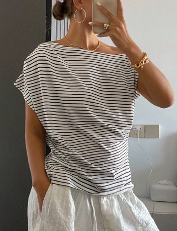 Tricou Dazy, alb/negru