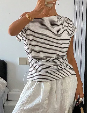 Tricou Dazy, alb/negru