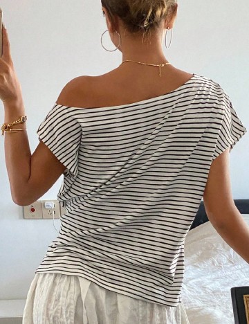 Tricou Dazy, alb/negru