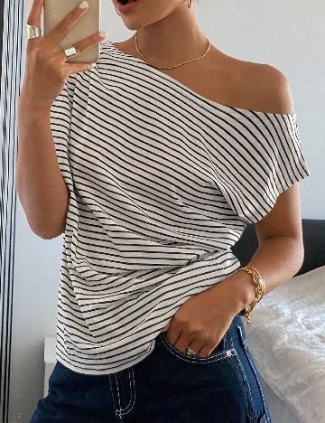 Tricou Dazy, alb/negru