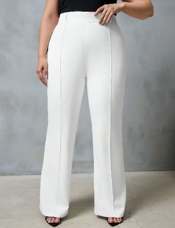 Pantaloni SHEIN CURVE, alb