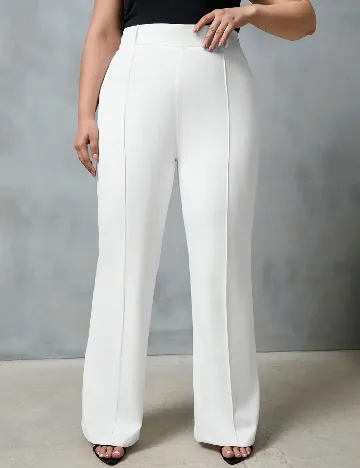 Pantaloni SHEIN CURVE, alb