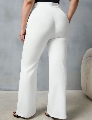 Pantaloni SHEIN CURVE, alb