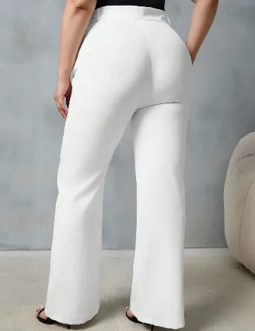 Pantaloni SHEIN CURVE, alb