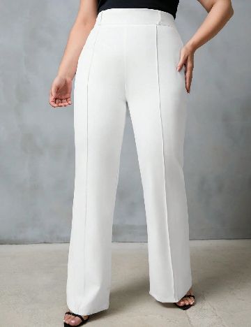 Pantaloni SHEIN CURVE, alb