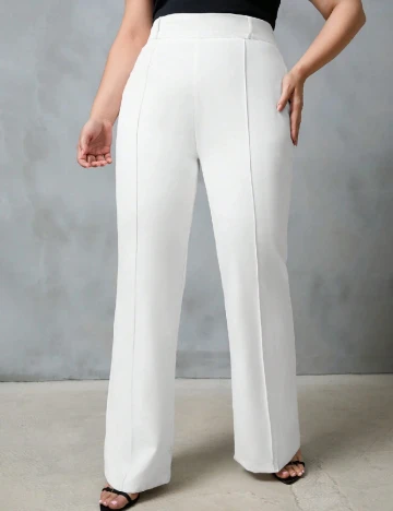 Pantaloni SHEIN CURVE, alb