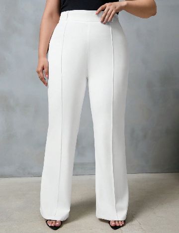 Pantaloni SHEIN CURVE, alb