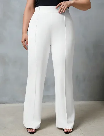 Pantaloni SHEIN CURVE, alb