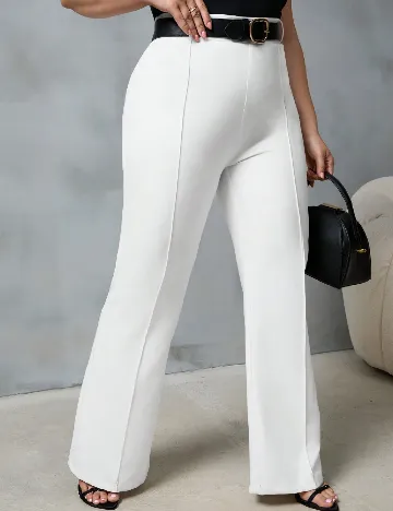 Pantaloni SHEIN CURVE, alb