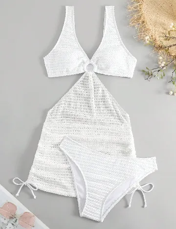 Costum de baie SHEIN, alb