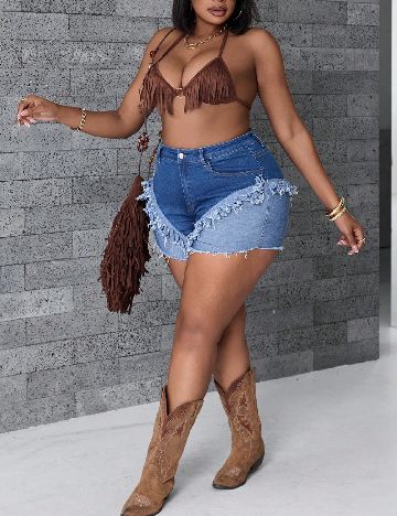 Pantaloni scurti SHEIN CURVE, albastru