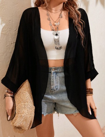 Blazer SHEIN CURVE, negru