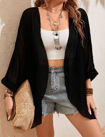 Blazer SHEIN CURVE, negru