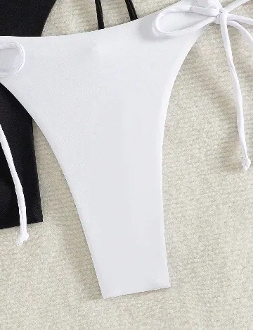 Set chiloti de baie 2 perechi SHEIN, alb/negru