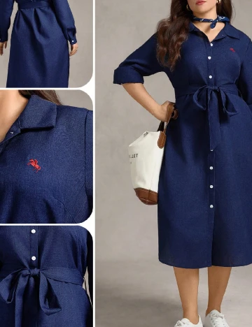 Rochie medie SHEIN CURVE, albastru