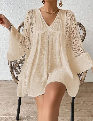 Rochie de plaja SHEIN, crem