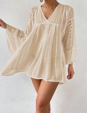 Rochie de plaja SHEIN, crem