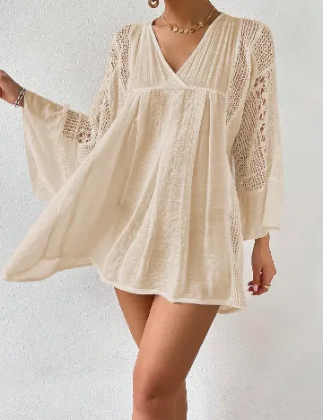 Rochie de plaja SHEIN, crem