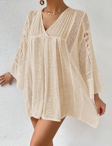 Rochie de plaja SHEIN, crem