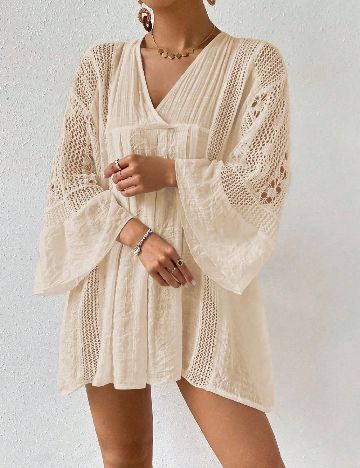 Rochie de plaja SHEIN, crem