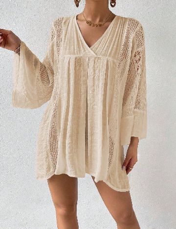 Rochie de plaja SHEIN, crem