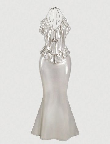 Rochie lunga SHEIN, argintiu