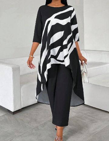 Compleu SHEIN, alb/negru