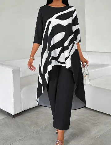 Compleu SHEIN, alb/negru