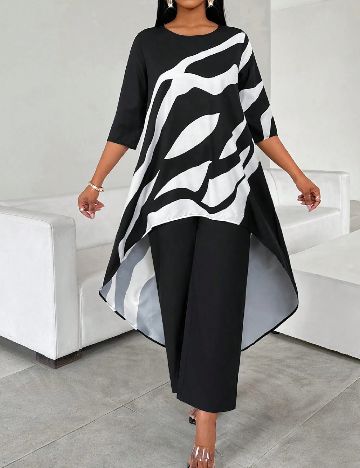 Compleu SHEIN, alb/negru