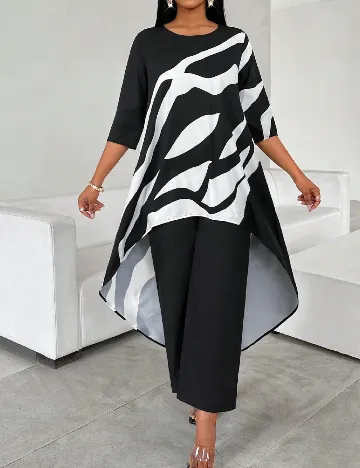 Compleu SHEIN, alb/negru