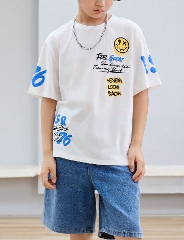 Tricou Shein Kids, alb