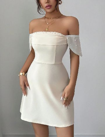 Rochie scurta SHEIN, crem