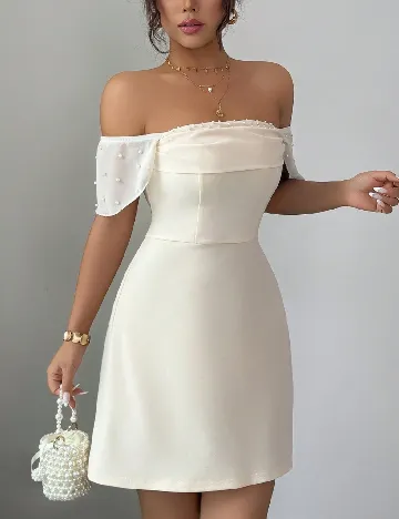 Rochie scurta SHEIN, crem